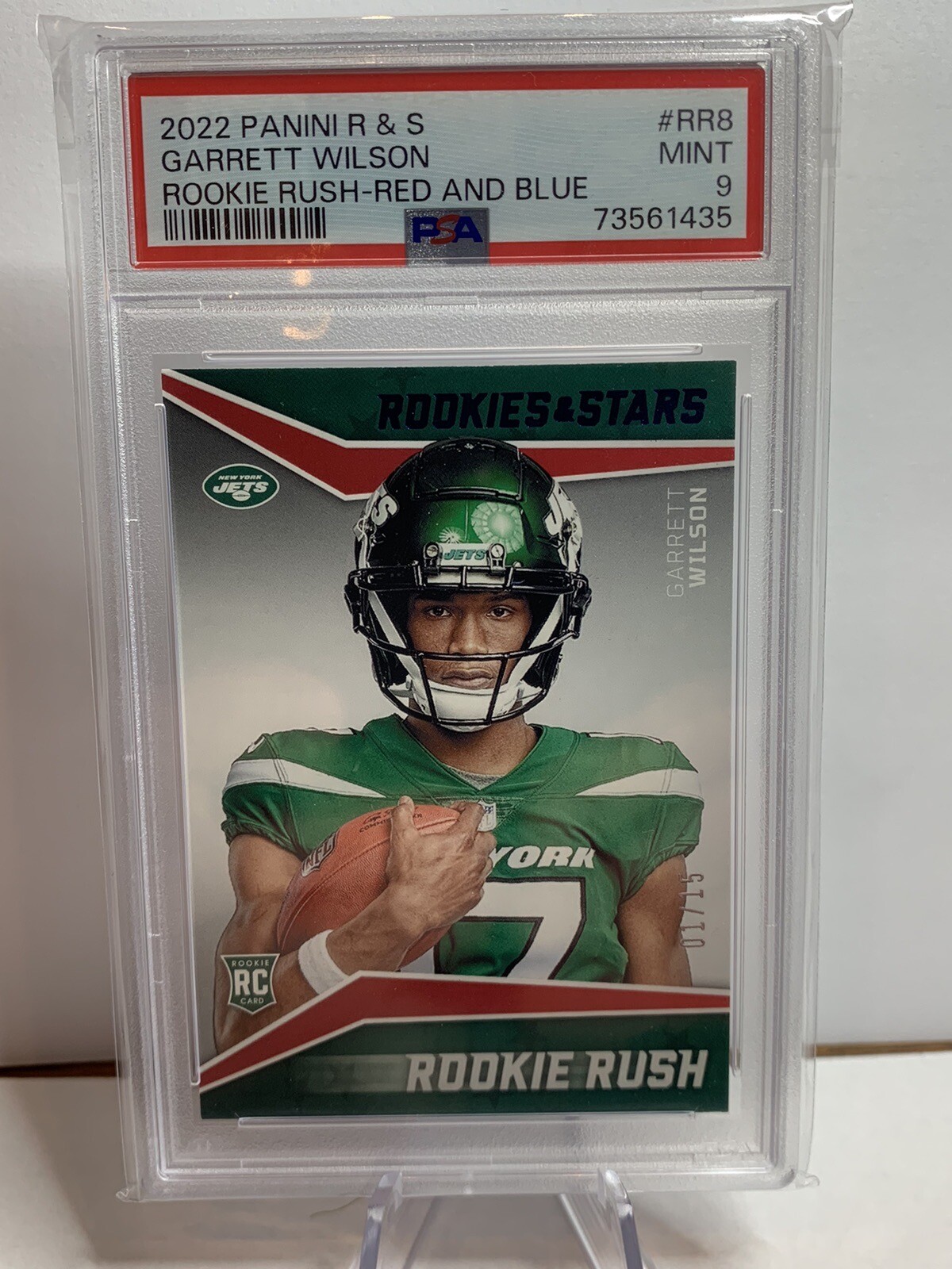 Garrett Wilson Panini Rookies & Stars Rookie Rush #RR8 Red & Blue