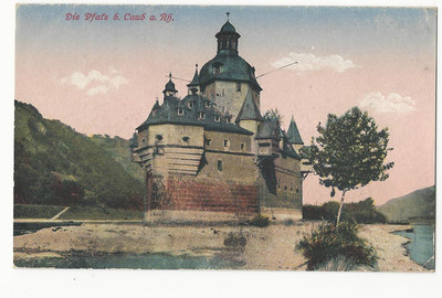 Deutschland - Die Pfalz bei Caub am Rhein - antike Postkarte