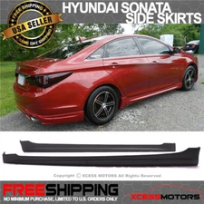 Fits 11-14 Hyundai Sonata 2PCS Side Skirts Splitter Extensions Rocker Panel PP