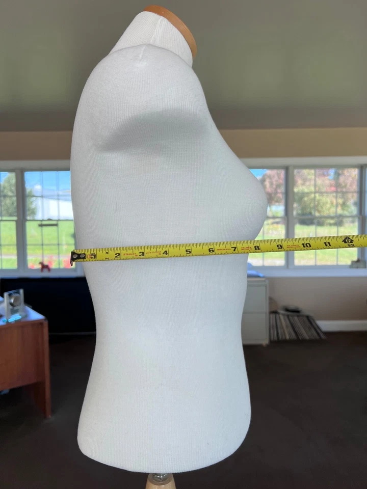 Dressmaker Seamstress Dress Form Ivory Mannequin Size 8 Wood Base Female - Image 4 of 4