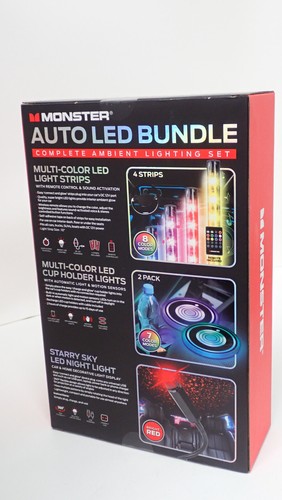 Monster 5 Piece Auto LED Lighting Strips Brand New Car Bundle Kit 3MNLT0872BOL2 - Picture 2 of 4