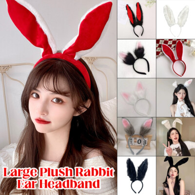 Faux Fur Bunny Ear Headband Anime Cosplay Hair Accessory Amazon.com: ILUFAM Faux Fur Bunny Ear Headband Long Rabbit  main image 3