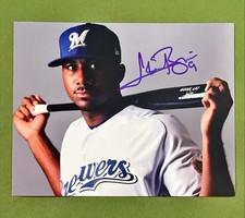LEWIS BRINSON 9 AUTOGRAPHED SIGNED 8X10 PHOTO MILWAUKEE BREWERS