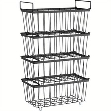 4-Pack Mini Stackable Deep Freezer Organizer Bins