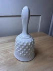 Vintage Fenton Dinner Bell ~ Hobnail Pattern White Milk Glass 5 1/4” Tall