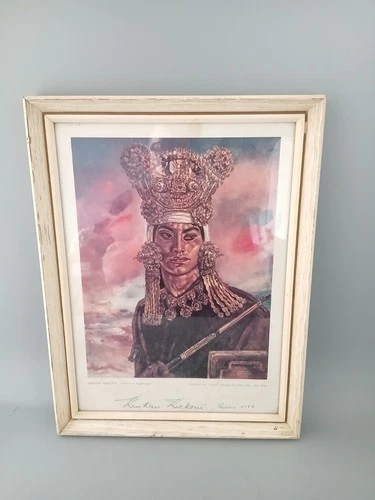 KRISTIAN KREKOVIC Framed  Signed Print Palma 1964 Guerrero De Lambayeqe