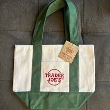 BRAND NEW with TAGS - Trader Joe’s - Holiday 2025 Canvas Mini Tote Bag - Green