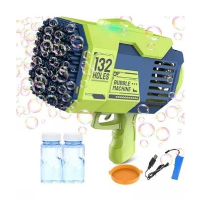 132 Hole Rocket Bubble Gun with Lights 20,000+ Bubbles Per Minute, Kids & Adult