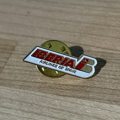 Iberia Airlines of Spain Pin Small Enamel on Gold-Tone Lapel Style
