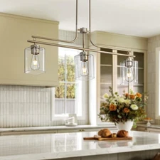 Kitchen Island Lighting,3 Light Dining Room Chandeliers, Modern Rectangle Lin...