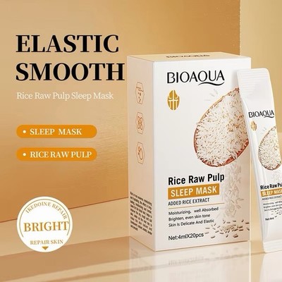 BIOAQUA Rice Extract Sleep Mask 20pcs Moisturizing Brightening 4ml Each