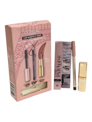 Loreal I Am Worth It Nudes Set Black Mascara Black Eyeliner & Nude