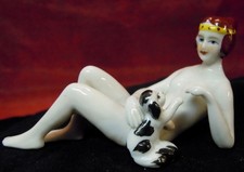 Figurine Chien Baigneuse Pin-up Sexy Nue Style Art Deco-allemand Style Art Nouve