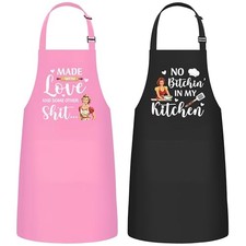 Christmas Matching Aprons for Couples - 2Pcs Adjustable Kitchen Retro Modern
