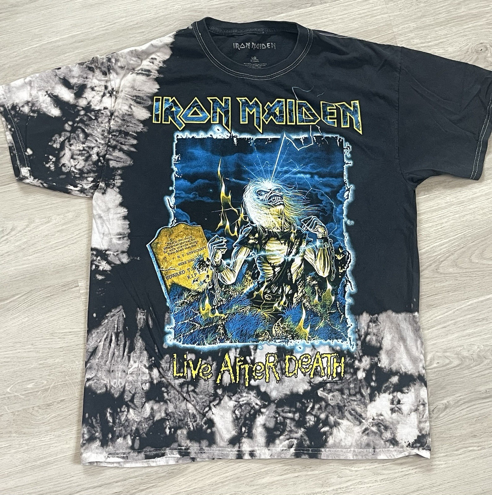 Iron Maiden Live After Death tie-dye t shirt Adult L