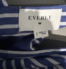 Everly Blue/White Striped Sleeveless V-Neck Jumpsuit Bow Accent Size S — photo 3