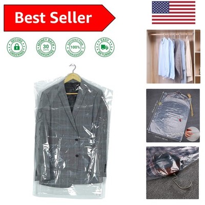 High-Quality 35.4  Clear Plastic Garment Bags - 30-pack for Dust-Free Storage! :