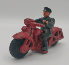 Vintage Hubley Cast Iron Red Motorcycle Rider Policeman Officer 4" Antique