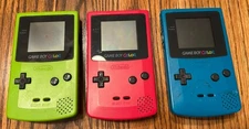 Nintendo GameBoy Color Console Lot CGB-001 Berry Red Green Teal For Parts Only