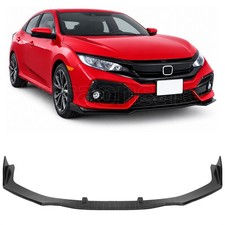 Fits 17-20 Honda Civic Si Coupe Sedan 2dr 4dr Front Bumper Lip Cs Style Pu Black Fits 17-20 Honda Civic Si Coupe Sedan 2dr 4dr Front Bumper Lip Cs Style Pu Black