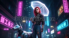 Digital Image Picture Photo Wallpaper Background Desktop Sci-Fi Lady Dog #A513