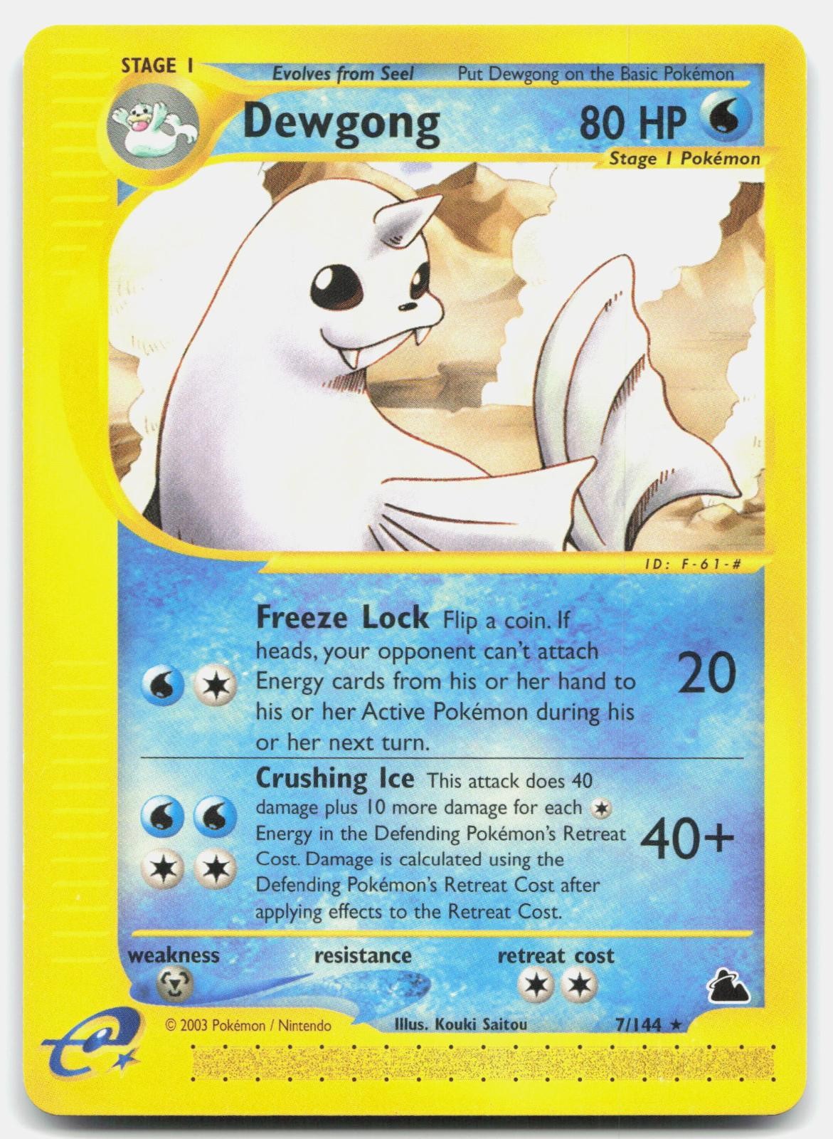 Skyridge Dewgong 7/144 NM Pokemon Rare Tcg Card