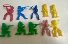 Lot Of 10 Vintage Cowboy  Indian Plastic Figures 2.5  