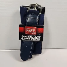 Rawlings Baseball Belt & Sock Combo NAVY YTH MD UNIFORM SPORTS