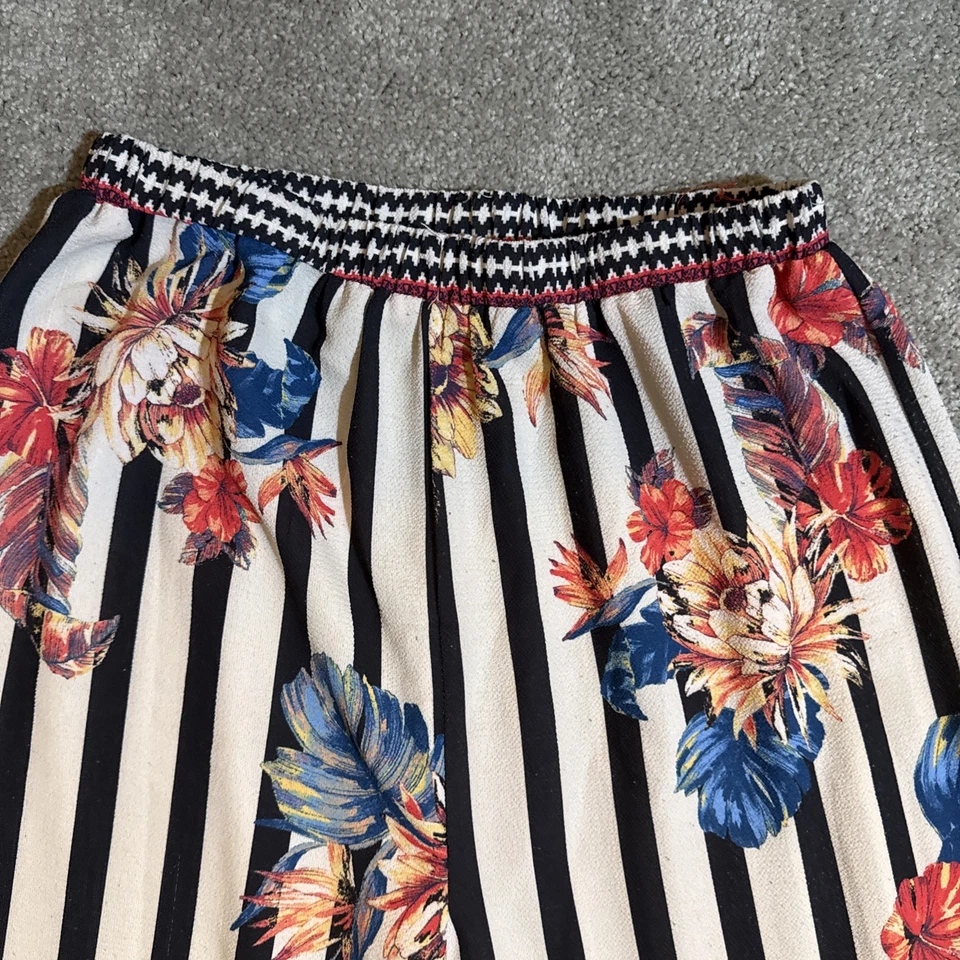 Pantalones Palazzo Flying Tomato para mujer diseño de flores a rayas talla M Foto 3 de 4