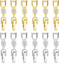 12 Pcs Bracelet Extender Clasps Rhinestone Necklace Extension Gold Silver