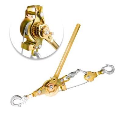 Come Along 4 Ton Cable Winch Puller Double Rope 10 Ft Heavy Duty Hand 4Ton