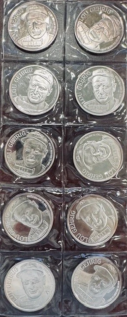 Moneda de plata Lou Gehrig edición limitada .999 de una onza troy edición limitada Foto 2 de 4