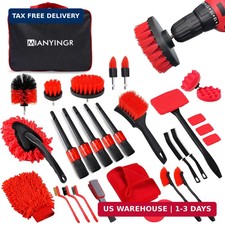 32pcs Red Car Detailing Kit - Brush Set Cleaning Kit With Drill Brush Polishi 32pcs Red Car Detailing Kit - Brush Set Cleaning Kit With Drill Brush Polishi