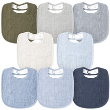 8 PCS Muslin Baby Bibs Bandana Drool Soft Square Adjustable Unisex Girls Boys