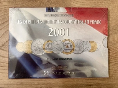 France - Coffret série BU - 2001 - Dernières monnaies courantes - Photo 1/4