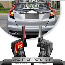 Vland Smoked Full Led Tail Lights For Honda Jazz 2014-2019 Rear Brake Lamps Pair