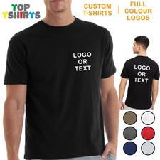 Custom Fully Personalised T-Shirt Printed FRONT  BACK LOGOS  TEXT