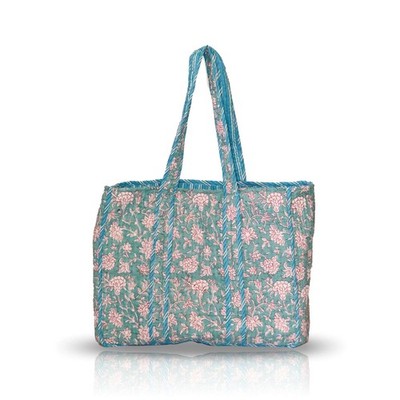 Floral Cotton Tote Bag for | Large Reusable Shoulder Bag for Shopping, Grocer...