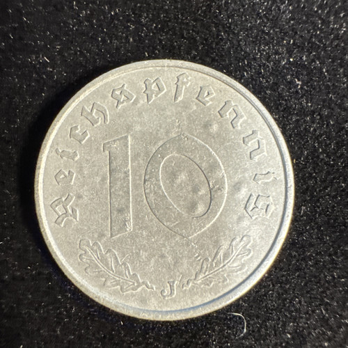 Germany 1941 E 10 pfennig Coin Rare WWII Eagle Reichspfennig zinc swastik H5