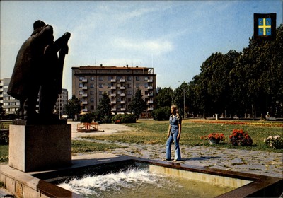 The Statue of Luotsis Rauma Finland vintage postcard y247