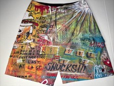 Hurley Board Shorts Swimming Swim Trunks Sz 36 All Over Print Rare Surf