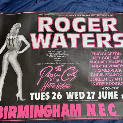 #ad Roger Waters Pink Floyd 1984 Birmingham Poster Clapton Hitch Hiking Pros Cons $349.99