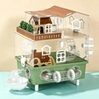 2 Tier Acrylic Hamster Enclosure with Hideout Wheel & Tunnels for Pet Mice House