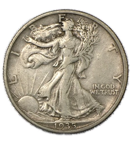 1935-P Philadelphia Walking Liberty Silver Half 50c Extremely Fine XF+