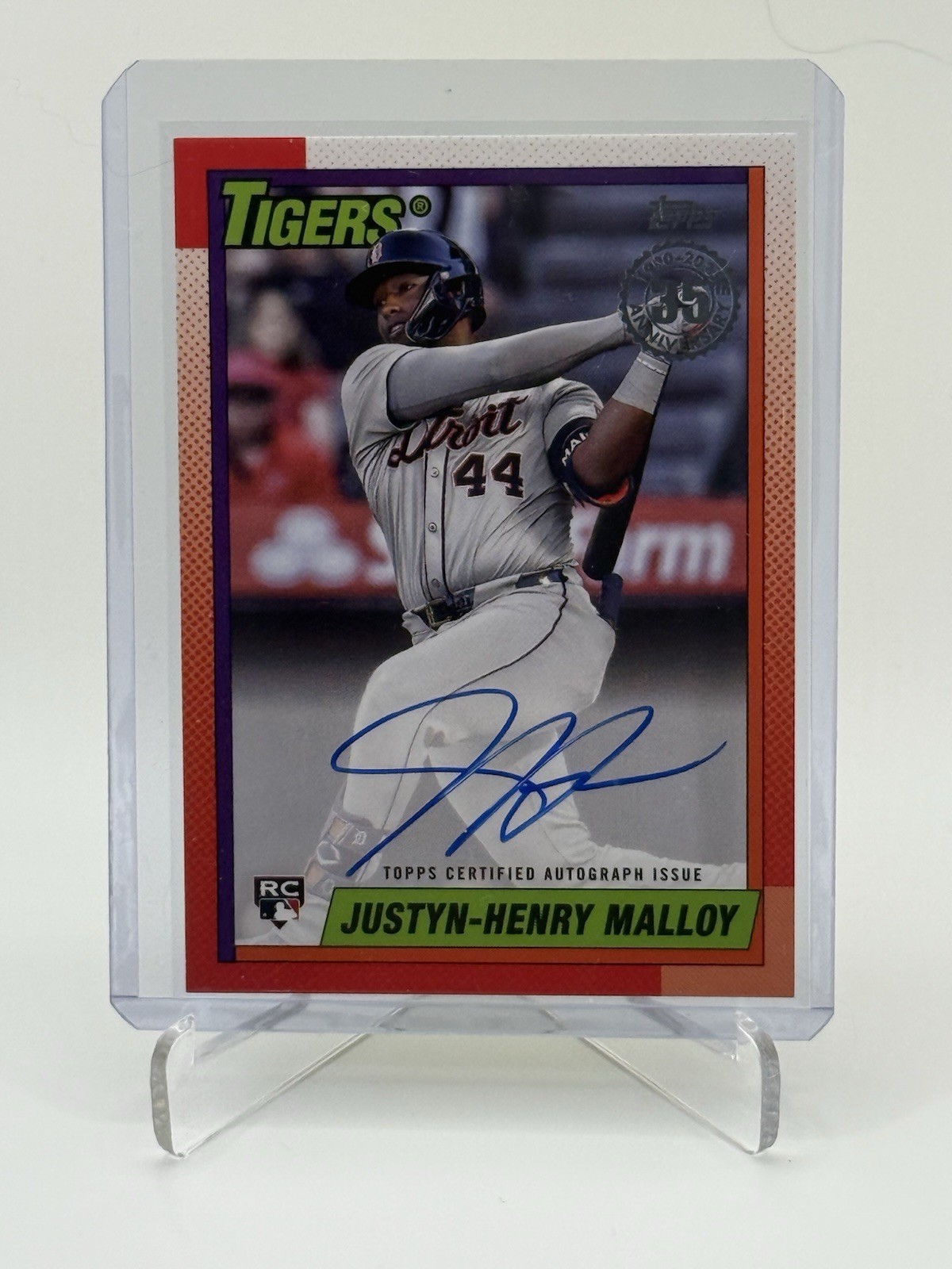 2025 Topps Series 2 Justyn-Henry Malloy 1990 Rookie RC Auto #90B2-JMY Tigers