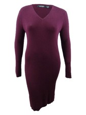 Lauren Ralph Lauren Women's Button-Cuff Dress (XL, Red) 882909207687