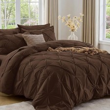 King Size Comforter Set, 7-Piece Bed in a Bag, Pintuck Bedding Set for All