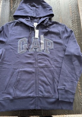 GAP Man L , Navy Hoodie With Zipper, fleece inside.