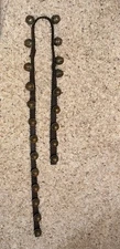 Vintage Leather Sleigh Bells On Leather Strap – 22 Jingle Bells, - 54” Long