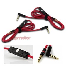 2X 4FT 3.5MM AUX REPLACEMENT CABLE RED W/CONTROL TALK LG OPTIMUS BLACKBERRY Q10